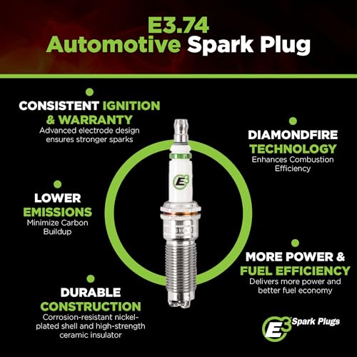E3 Spark Plugs E3.74 Durable, High-Performance, and Versatile Premium Auto Spark Plug with Patented DiamondFire Technology, Pack of 1