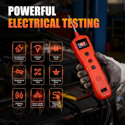 Power Circuit Probe Tester, 9V - 30V Automotive Circuit Tester, Test Light Automotive Power Fuse Tester, Voltage Tester 0.3V-70V for Continuity Test Resistance Test