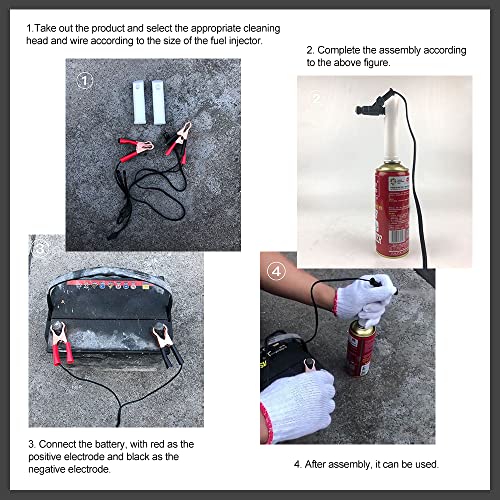 HAOBO Fuel Injector Cleaner Kit, Universal Fuel Injector Flush Cleaner Adapter DIY Cleaning Tool Kit with Test Lead, Car Accessories for 12-24V Auto Car Diesel Gas Fuel Injector