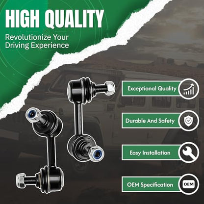 ‎‎K750125 K750126 2PCS Rear Sway Bar End Links Fit for Acura 2006 2007 2008 2009 2010 2011 CSX, 2013 2014 2015 2016 2017 2018 2019 ILX, for Honda 2006-2012 2013 2014 2015 Civic, 2013-2014 Fit - size: K750125&K750126-2PC