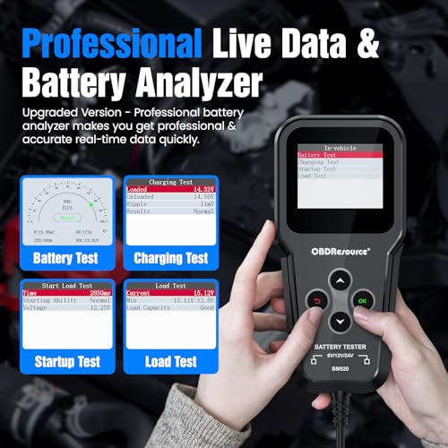OBDResource Battery Load Tester, Professional Automotive Battery Analyzer - color: black