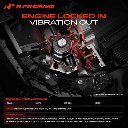 A-Premium Engine Motor and Transmission Mount Kit, with Torque Strut Mount