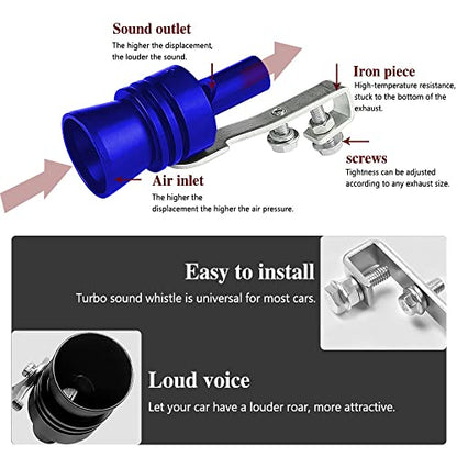 2PCS Car Turbo Whistle, Aluminum Alloy Universal Turbo Whistle - color: Blue