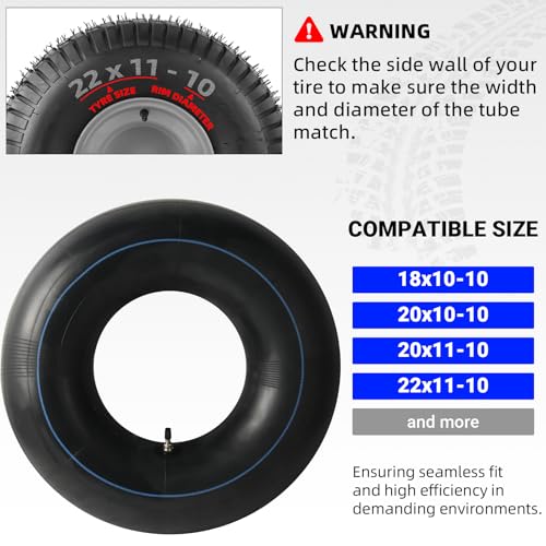 AR-PRO Replacement 22x11-10, 20x10-10 Inner Tubes for ATV UTV, Lawn Tractor, Garden Trailer, Golf Cart, Snow Blowers - with TR4 Straight Valve Stems - Made from Durable Butyl Rubber (Set of 2) - size: 22x11-10/20x10-10,TR-4