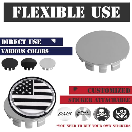 KitsPro 2.4Inch 62MM Wheel Center Caps, Pack of 4 (Silver, Outer 62MM, Inner 56MM) - color: Silver, size: Outer 62MM , Inner 56MM w/ 3.3MM Clip