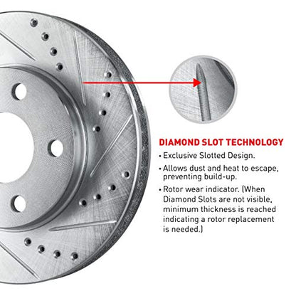 R1 Concepts Front Brake Rotors Fits 2006-2020 Audi A3; 2008-2011 Audi TT