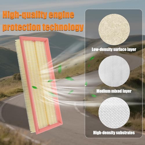 Engine Air Filter Replacement A2730940204 Compatible with Mercedes-Benz E350/C300/ML350/C240/GLK350/GL450/S550/E320/S430/C230 Select Models and More,Engine Air Filter for Car(2 PACK) - style: A 273 094 02 04
