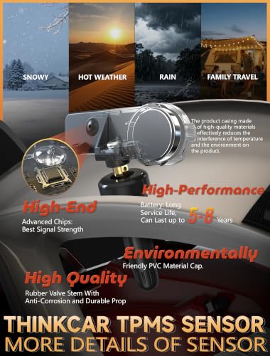 THINKCAR TPMS Sensors Set of 4, 315Mhz Tire Pressure Monitoring Sensor