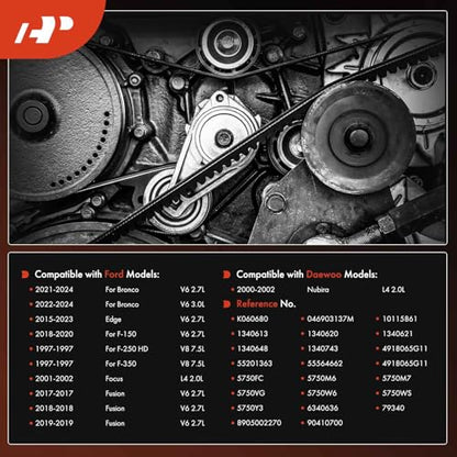 A-Premium Serpentine Belt 6-Rib 68 In Compatible with Ford, Chevrolet