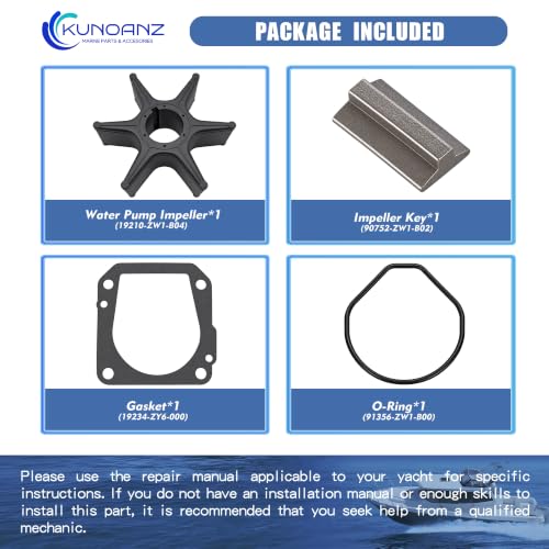 06192-ZY6-000 Water Pump Impeller Kit for Honda 115-150 HP 4 Stroke - size: BF115/135/150