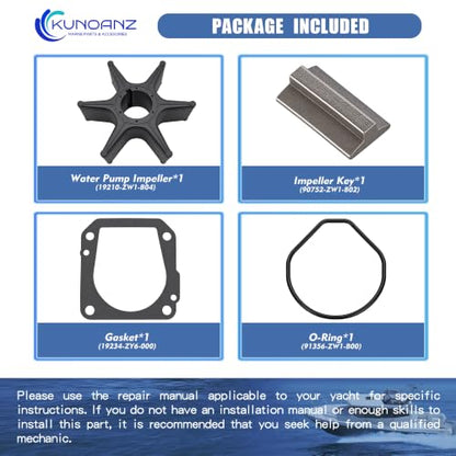 06192-ZY6-000 Water Pump Impeller Kit for Honda 115-150 HP 4 Stroke - size: BF115/135/150