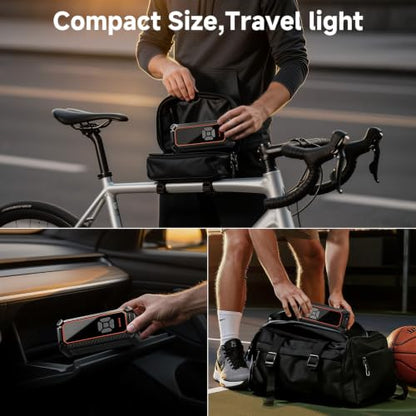 OlarHike Tire Inflator Portable Air Compressor,Dual Power-3*2000mAh &12V DC - color: 1-gray