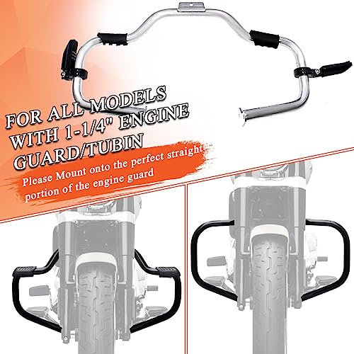 FOVPLUE 1.25" Highway Footpegs, for Harley Touring Softail Dyna Sportster - color: Gloss Black