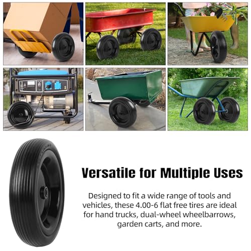 AR-PRO Flat-free 4.00-6 Solid Tire and Wheel, 13" Wheelbarrow Tire