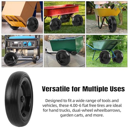 AR-PRO Flat-free 4.00-6 Solid Tire and Wheel, 13" Wheelbarrow Tire