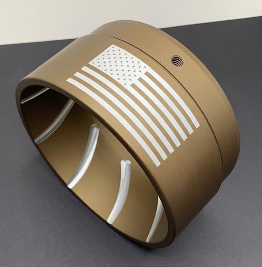 Khrome Werks Compatible End Cap "Comet-F" Exhaust Muffler Tip fits on 4.5" Khrome Werks Exhaust (BURNT BRONZE) - style: BURNT BRONZE