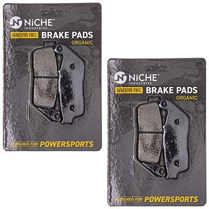 NICHE Front Rear Brake Pad Set for Honda 06435-KZ4-J41 Organic 2 Pack - size: 2 Sets (2 Wheels)