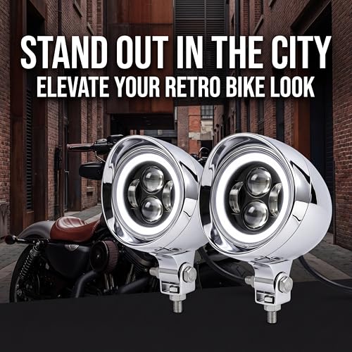 2 Pcs Chrome LED Motorcycle Fog Passing Lights - color: White Light