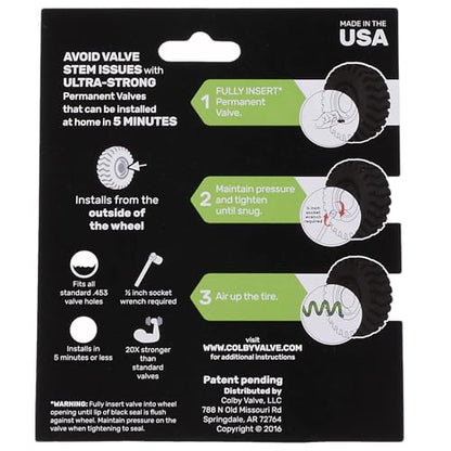 Colby Valve Permanent Metal Valve Stems Replacement Kit, Standard, 2 Pack - size: Standard