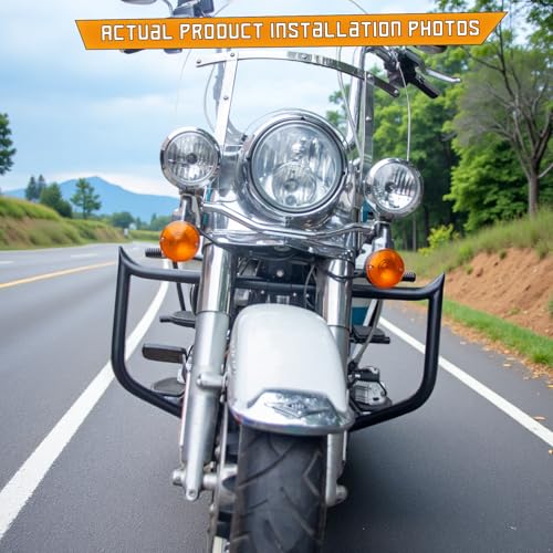 Kinglemc Crash Bar Engine Guard for Harley Touring(Black) - color: Black-Updated