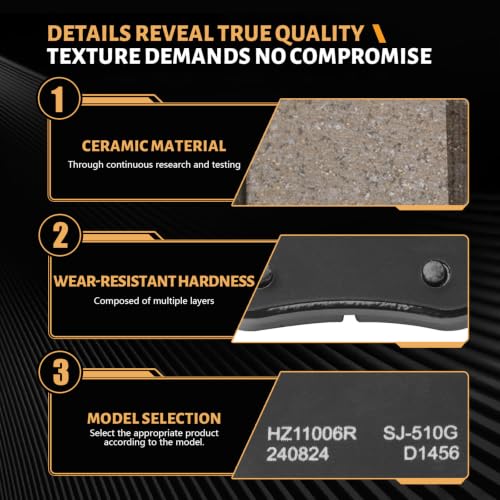 D1456 Rear Ceramic Disc Brake Pad Set Fit For Audi A3 2009-2010,A3 Quattro 2009-2013,ForVolkswagen Beetle 2012-2013,Eos 2009-2016,Golf/GTI 2012-2014,Jetta 2013 Hybrid SE,Passat 2012-2014