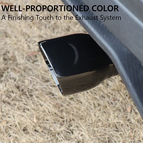 A-KARCK Double Wall Exhaust Tips Black Chrome 3" Inlet, Muffler Tip with Never Fading and Peeling Coating, 3" Inlet 4" Outlet 5" Long - size: 3" inlet - 4" outlet