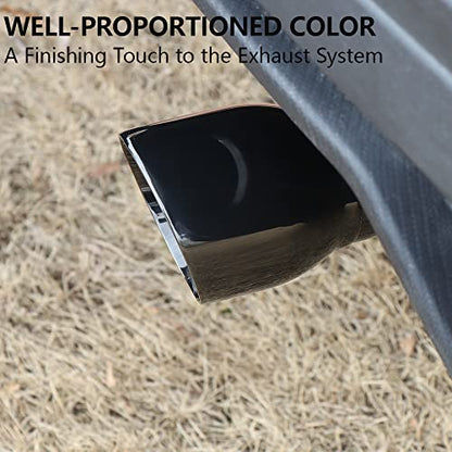 A-KARCK Double Wall Exhaust Tips Black Chrome 3" Inlet, Muffler Tip with Never Fading and Peeling Coating, 3" Inlet 4" Outlet 5" Long - size: 3" inlet - 4" outlet