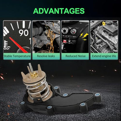 SCITOO Engine Coolant Thermostat Housing Fit for Audi A4 Quattro - size: 34839