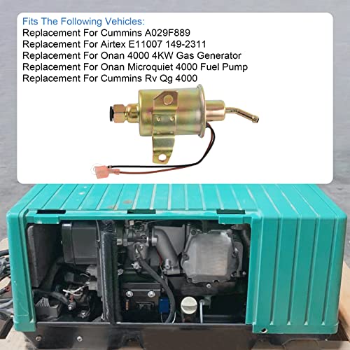 Electric Fuel Pump E11007 Replacement for Airtex Onan Cummins 4KW Generator - size: E11007 Fuel Pump