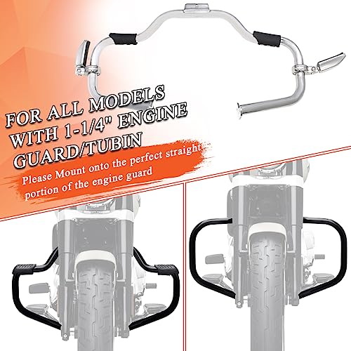 FOVPLUE 1.25" Highway Footpegs, for Harley Touring Softail Dyna Sportster - color: Chrome