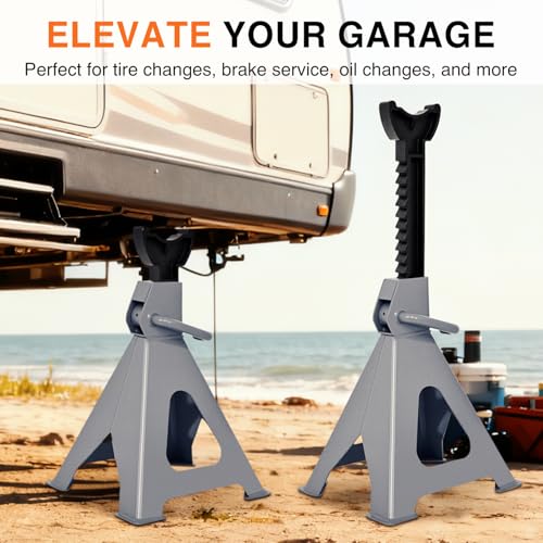 Nilight 6-Ton Jack Stands, 12,000 lb Capacity, Adjustable Height, 1 Pair - size: 6T