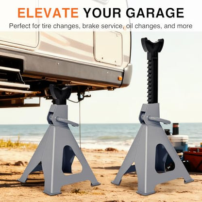 Nilight 6-Ton Jack Stands, 12,000 lb Capacity, Adjustable Height, 1 Pair - size: 6T