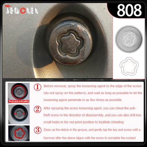 808 Wheel Locking Nut Key for Jeep, ID 29mm Lug Removal Tool - size: 808