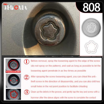 808 Wheel Locking Nut Key for Jeep, ID 29mm Lug Removal Tool - size: 808