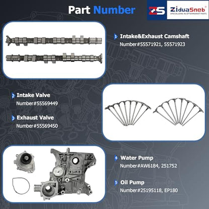 1.8 Engine Overhaul Rebuild Kit Camshaft Kit For Chevy 1.8L L4 2011-2018