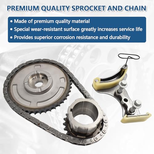 High Volume LS Oil Pump 5.3 Timing Chain Timing Cover Gasket Kit Fit for 2007-2013 Chevy Silverado 1500 Tahoe GMC Sierra Yukon Buick Cadillac 4.8 5.3 6.0 6.2L No VVT