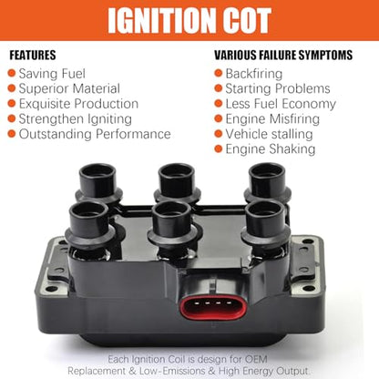 FD480 Ignition Coil w/Spark Plug Wires for Ford Ranger 4.0L V6