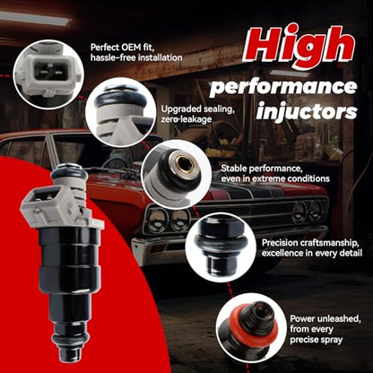 4-Pack Fuel Injectors Set | Compatible with Dodge Dakota 1996-2002 Jeep Cherokee 1996-2000 TJ Wrangler 1997-2002 2.5L L4| Replaces FJ682 RL030778AB 53030778AB - size: 4 X RL030778AB