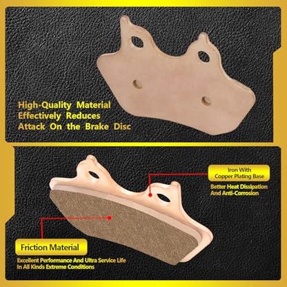 Sintered Disc Brake Pad For Harley Davidson 00-07 Dyna Series, Touring Series, Softail Series, 00-03 Sportster Series, 02-05 V-Rod (3 Set)