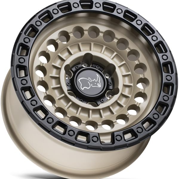 Black Rhino Hard Alloys SENTINEL 17X8.5 6X5.5 4.36-10mm DESERT SAND W/BLACK RING - 1785STN-06140D12 - color: DESERT SAND W/ BLACK RING, size: 17X8.5, 6X5.5, 4.36, -10mm