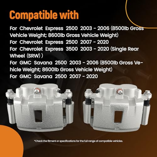 maXpeedingrods 18-B4934, 18-B4935 Rear Brake Calipers w/Bracket for Chevy Express 2500 for GMC Savana 2500 2003-2020 - size: 18-B4934+18-B4935