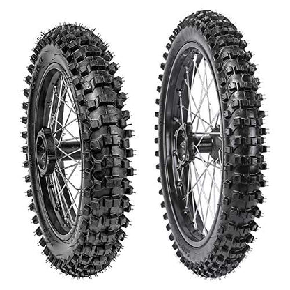 70/100-17 Front + 90/100-14 Rear Wheels Tires and Rim Inner Tube With 15mm Bearing Assembly for Dirt Pit Bikes
