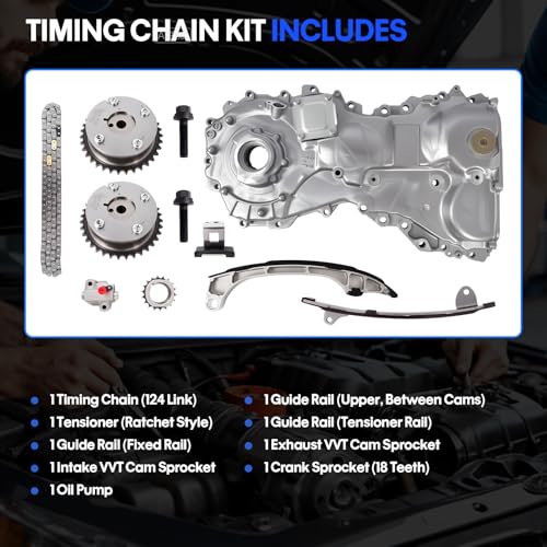 Timing Chain Kit with Oil Pump for 2009-2013 Toyota Camry, RAV4, Sienna, Highlander, Venza, for Scion tC - Fits for 2.5L 2.7L L4 DOHC Engine Timing Replacement Parts, OE Standard Timing Parts Set - color: 09-13 Toyota 2.5