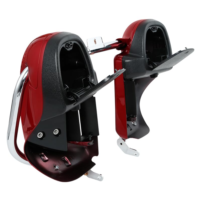 Green-L Lower Vented Leg Fairing and LED Turn Signals Light Kit Fit for Harley Touring Road King Street Glide Electra Glide Ultra 2014-2024 - color: Red-Glove Box