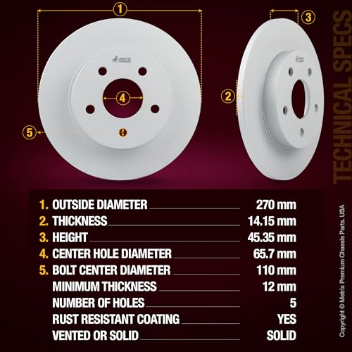 Metrix Premium Chassis Parts 296 & 270mm F/R Brake Rotor Kit Fits HHR, G5 - size: 96329MT
