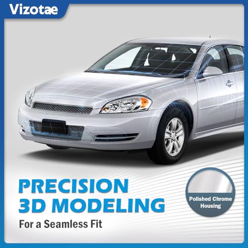 Headlights with High/Low Beam Bulbs for 2006-2013 Chevy Impala - color: Chrome | With High & Low Beam Bulbs