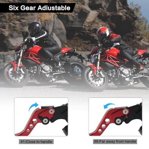 Motorcycle 7/8" 22mm Handlebar Brake Master Cylinder Clutch Lever - color: Red
