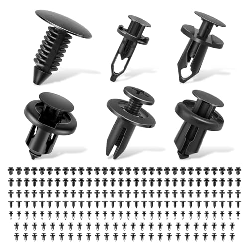 DNA Motoring 200pcs Car Push Retainer Clips Bumper Clips, Universal Sizes Plastic Push Panel Fender Clip, Bumper Fender Rivets, TOOLS-00737 - style: 200pcs