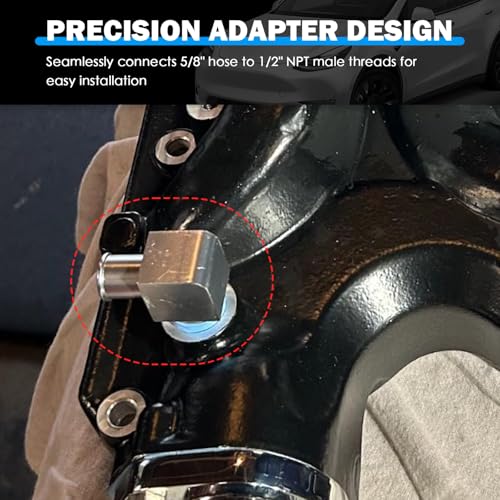 90° Heater Hose Fitting with 1/2 NPT to 5/8 Barb Design