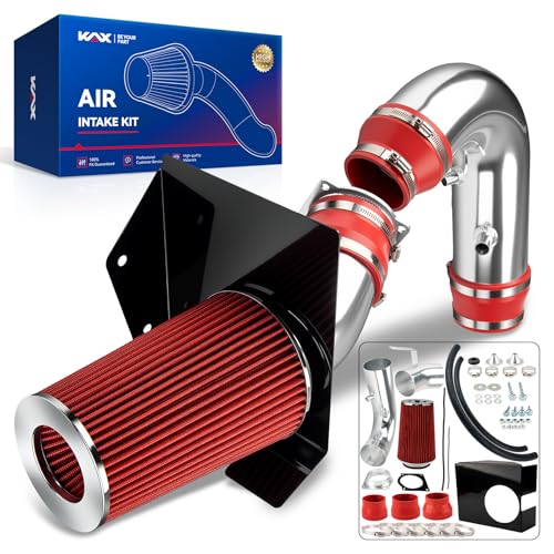 KAX Cold Air Intake Kit Compatible With 1997-2003 Ford F-150 4.6/5.4L, 1997-2004 Expedition, 1997-1999 F-250, 2004 F-150 Heritage 4.6/5.4L, 1998-1999 Lincoln Navigator SOHC, Red - color: Red